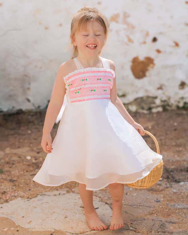 Rosebud Smock Girls Party Dress