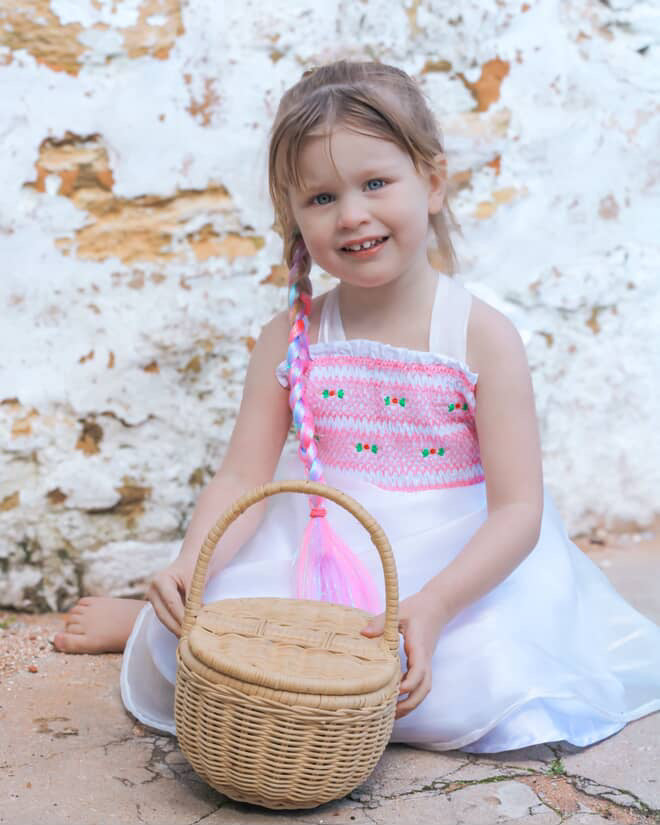 Rosebud Smock Girls Party Dress