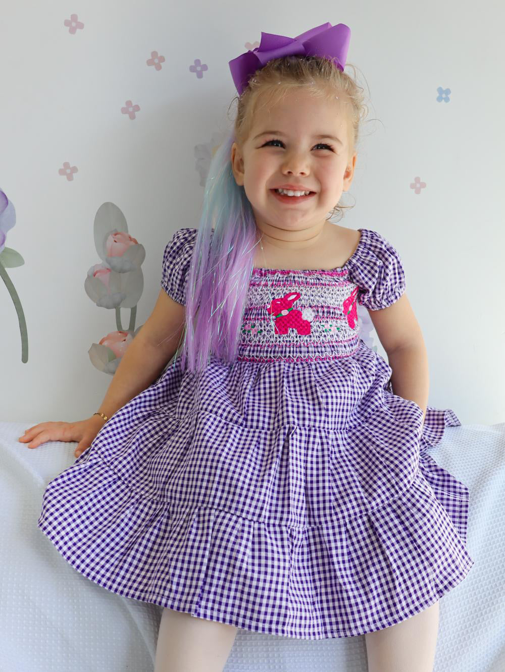 Lilac Ruffle Smock Dress