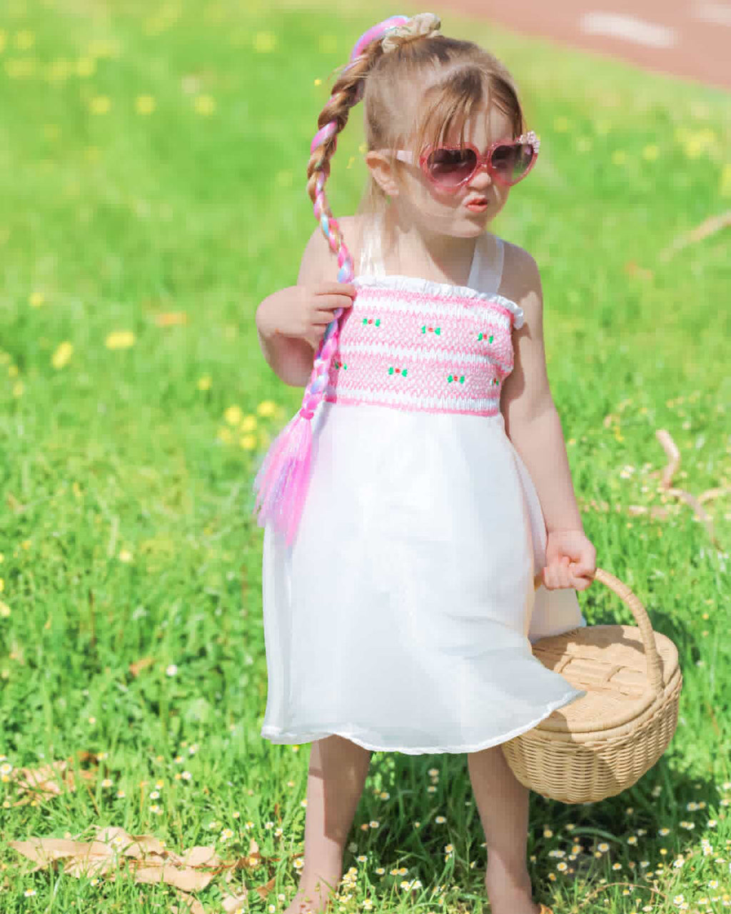 Rosebud Smock Girls Party Dress