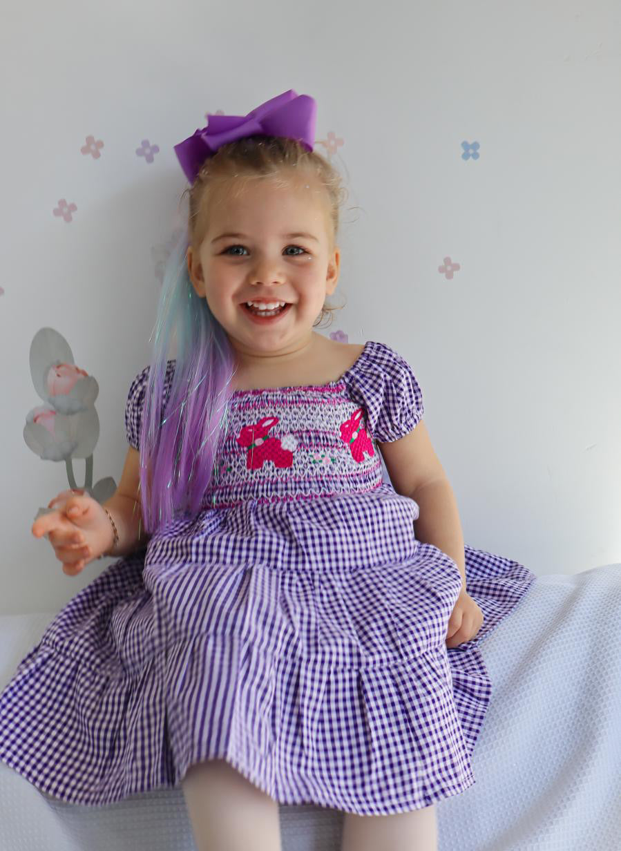Lilac Ruffle Smock Dress