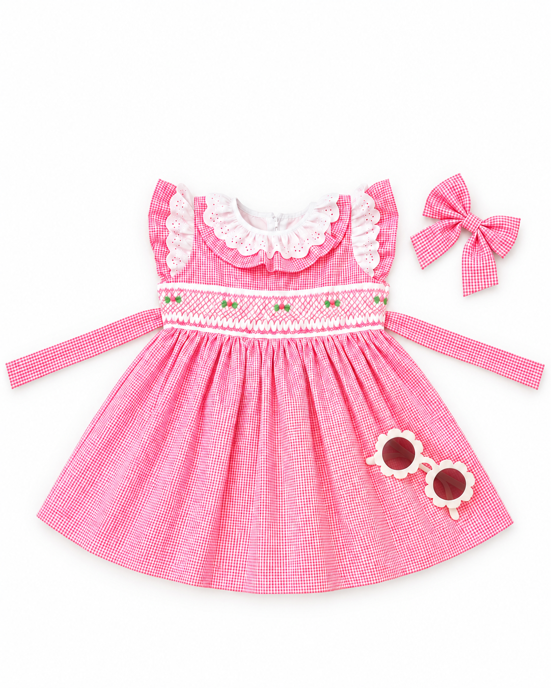 Summer Pink Smocked Dress