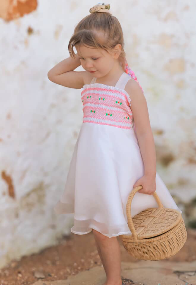 Rosebud Smock Girls Party Dress