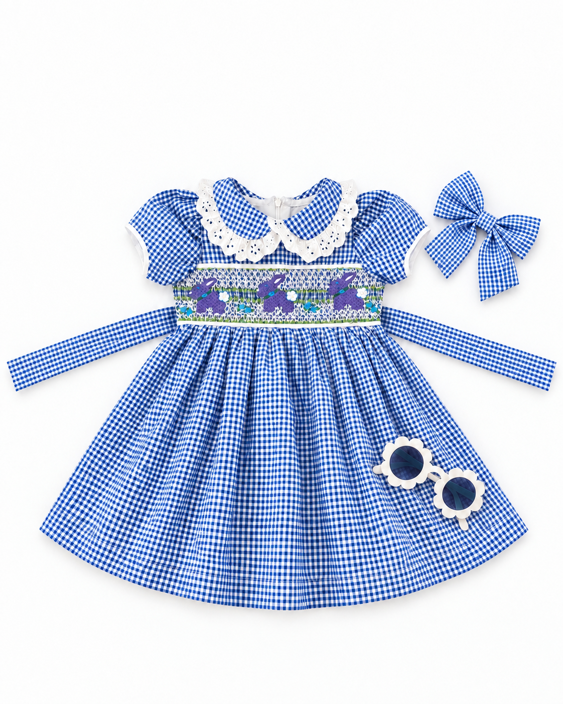 Summer Blue Smocked Dress
