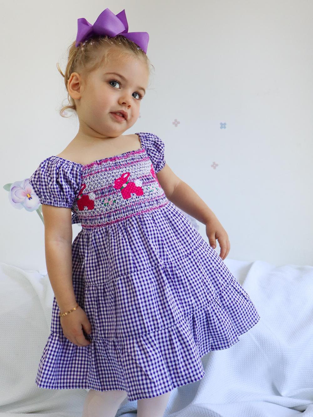 Lilac Ruffle Smock Dress