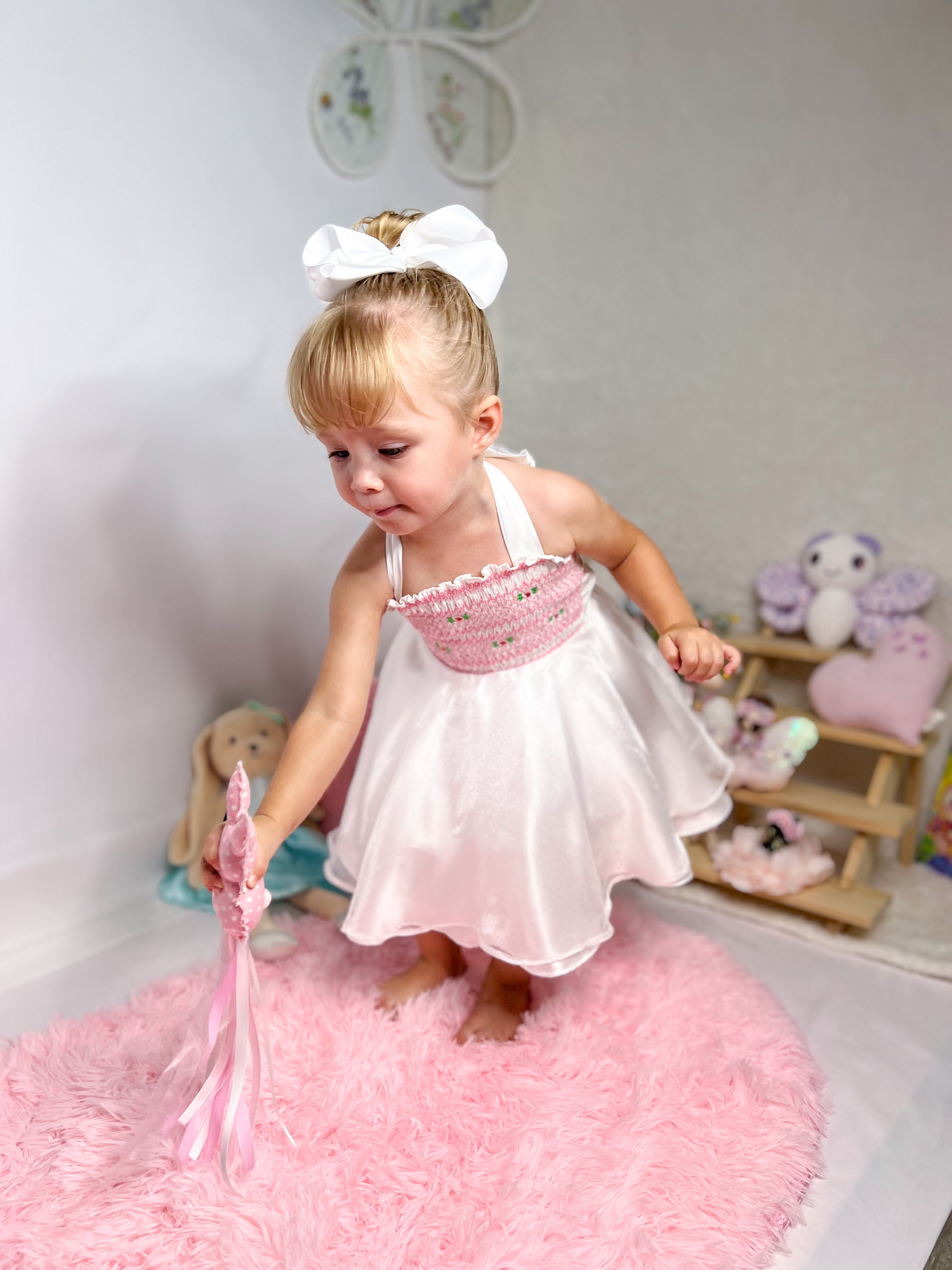 Rosebud Smock Girls Party Dress