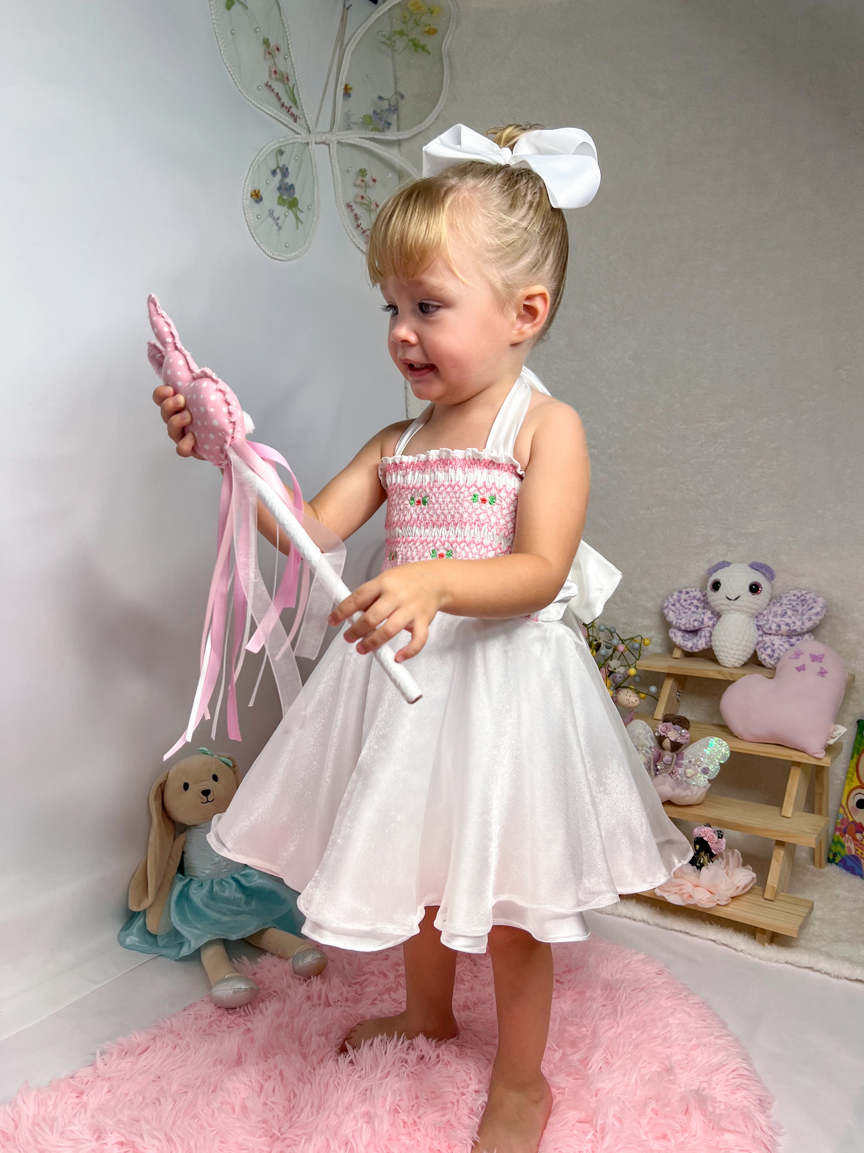 Rosebud Smock Girls Party Dress