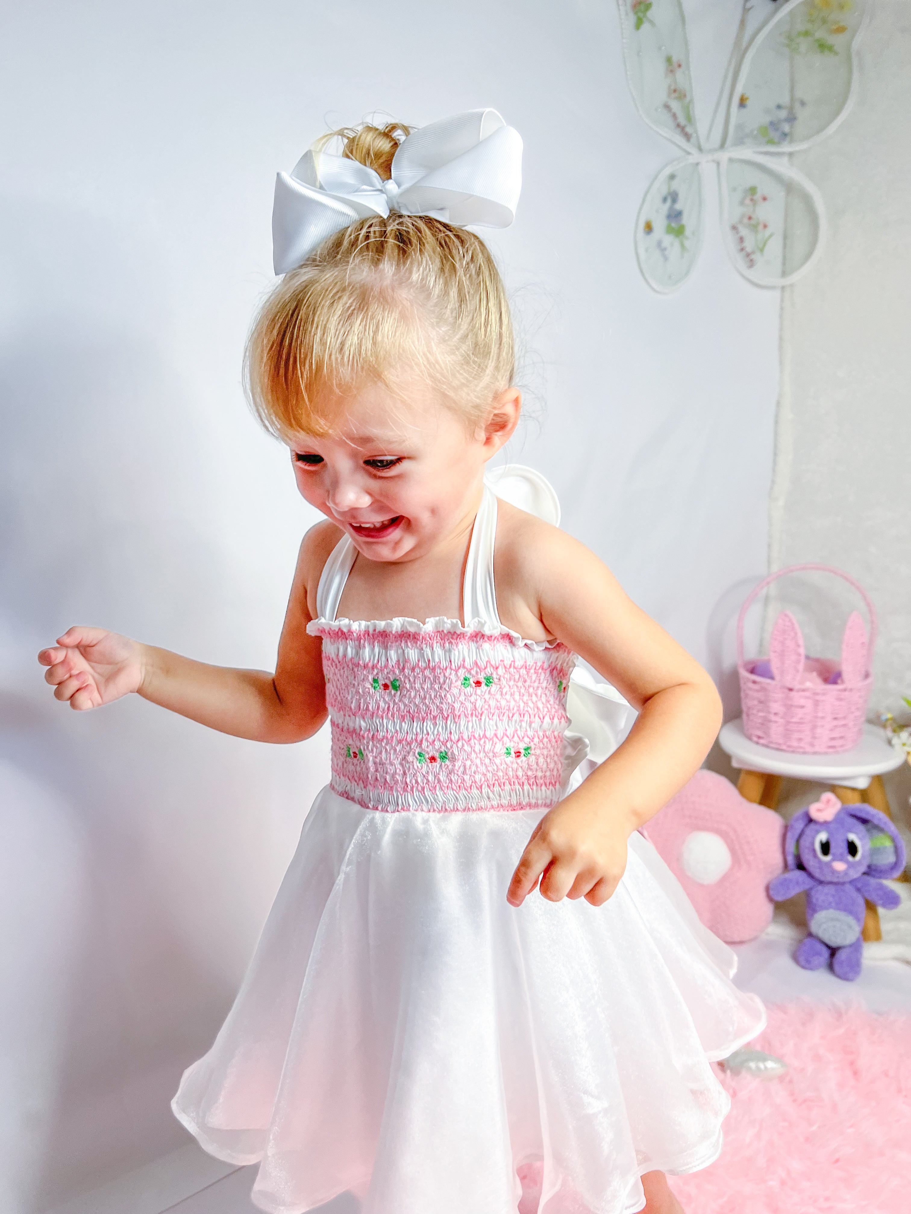 Rosebud Smock Girls Party Dress
