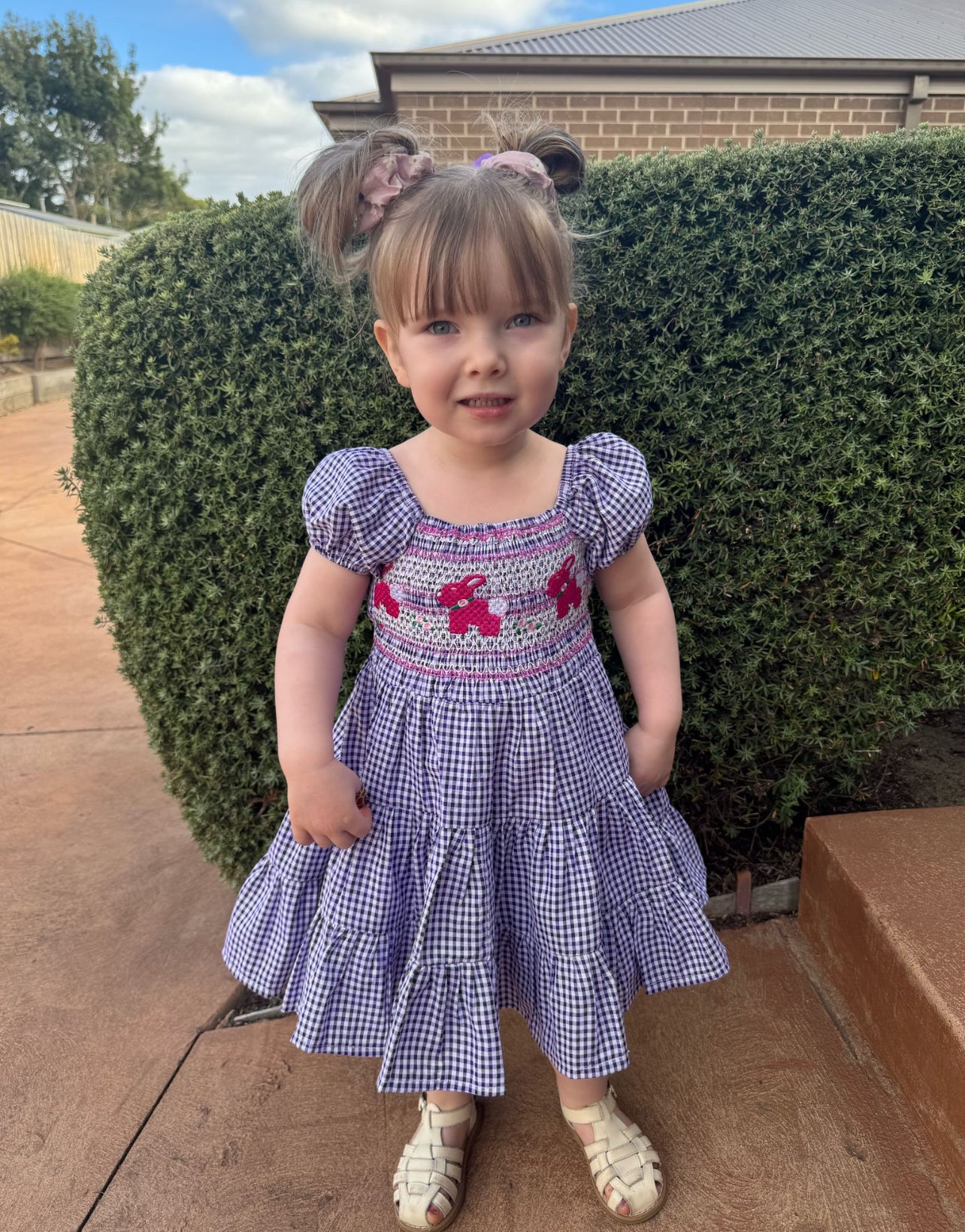Lilac Ruffle Smock Dress