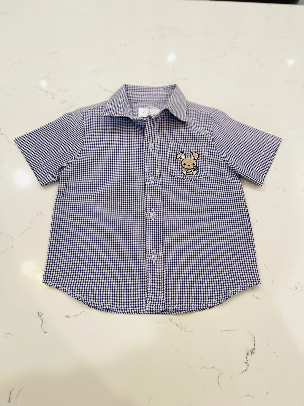 Purple Gingham Boys Shirt