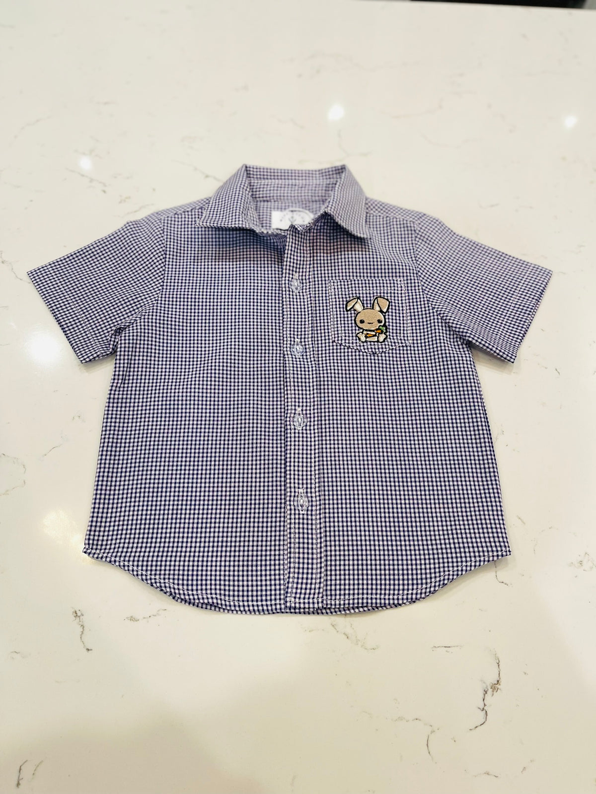 Purple Gingham Boys Shirt