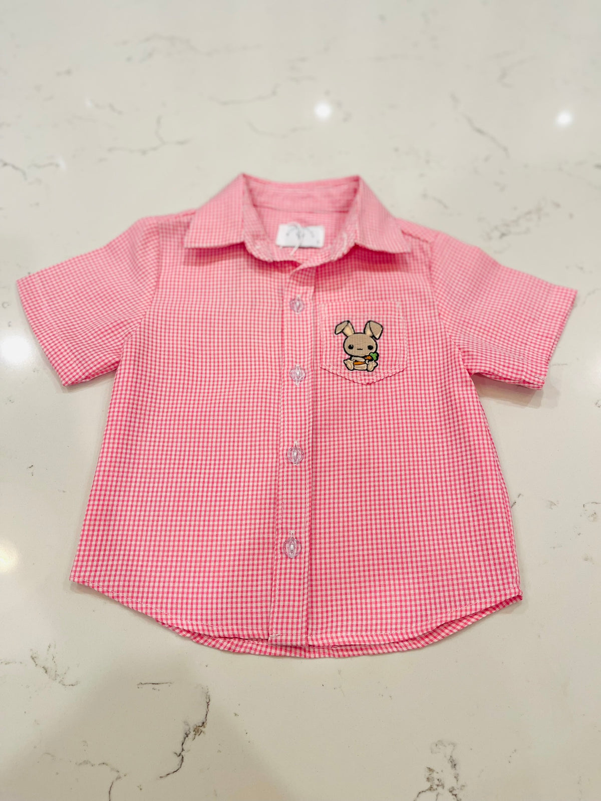Pink Gingham Boys Shirt