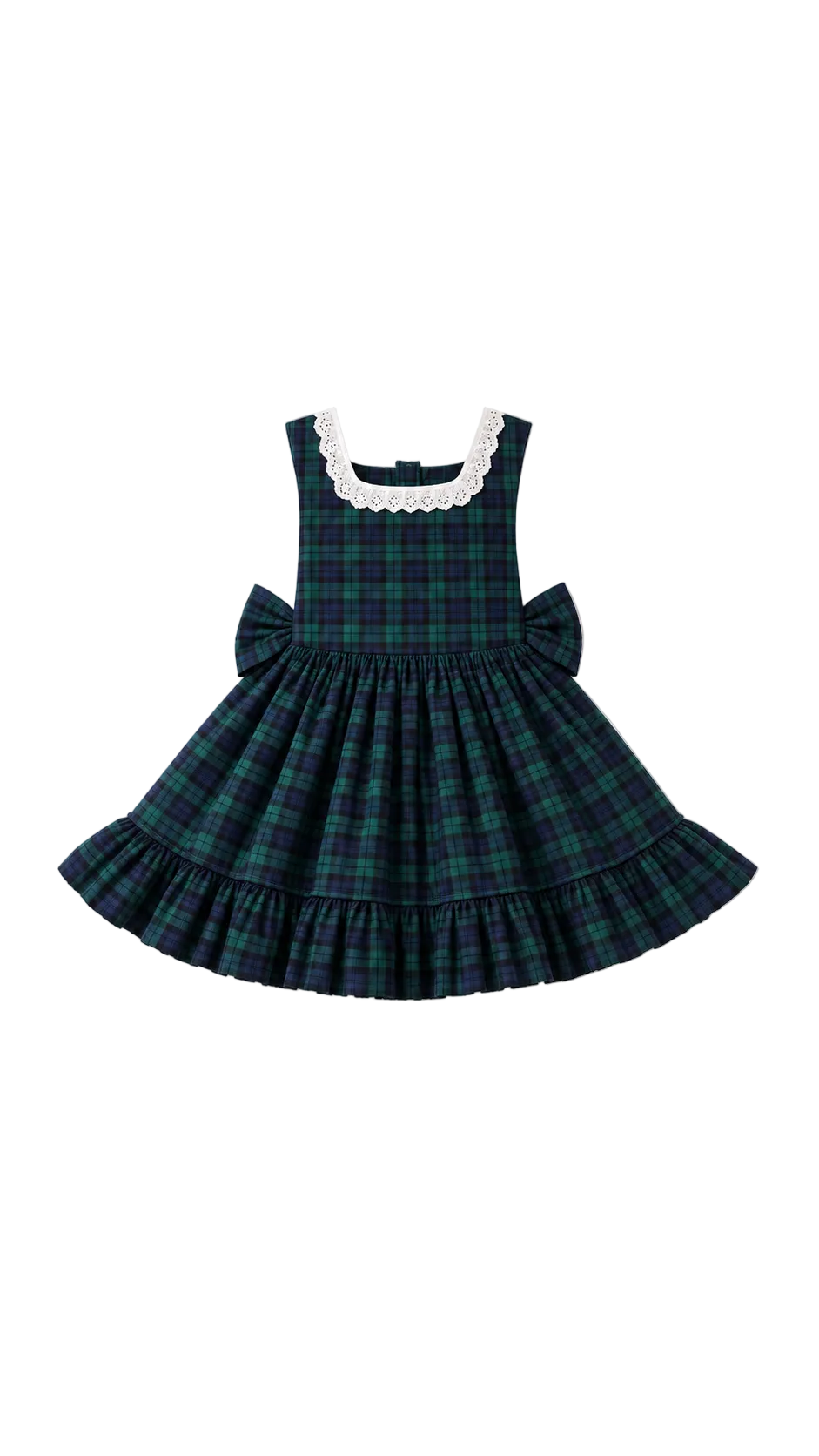 Green and blue tartan dress 