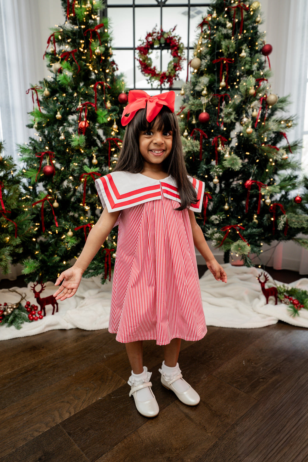 Red Sailor Dress| Girls Christmas Dress| Matching sibling sets for Christmas Miss Ayana Rose Red Sailor Dress| Girls Christmas Dress| Matching sibling sets for Christmas Miss Ayana Rose